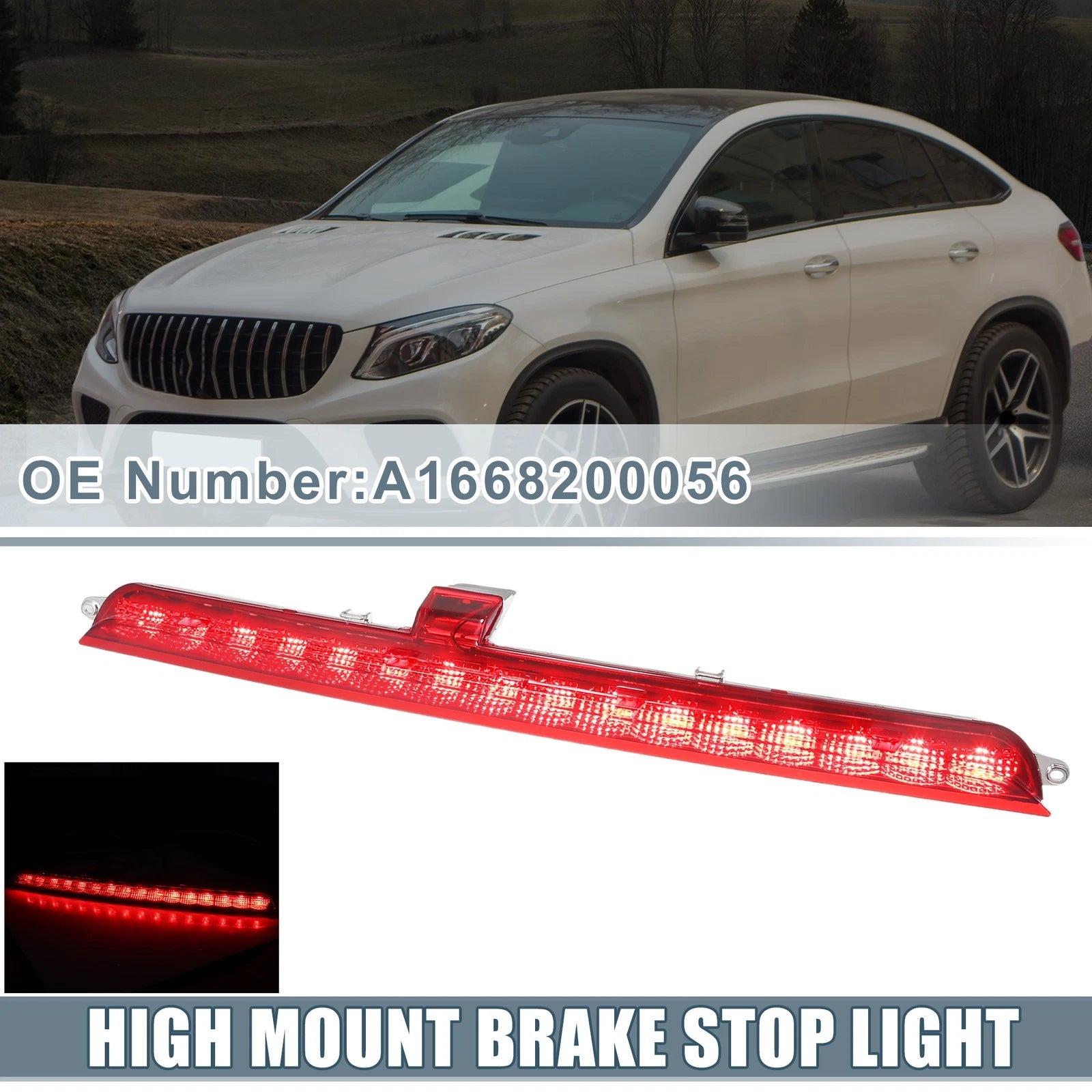 Tail High Mount Brake Stop Light Replacement for Mercedes-Benz GL350 (2013–2016)