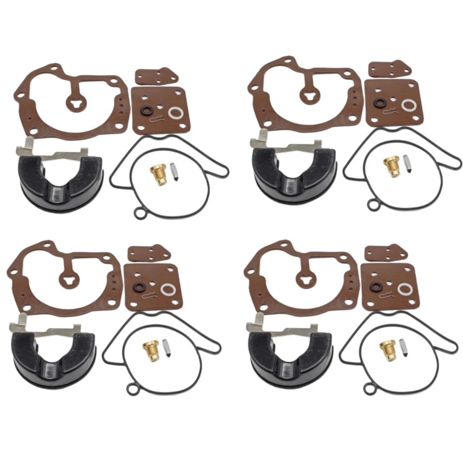 Set of 4 Carburetor Repair Kits for Johnson Evinrude V6 Looper (18-7248, 439079, 439078)