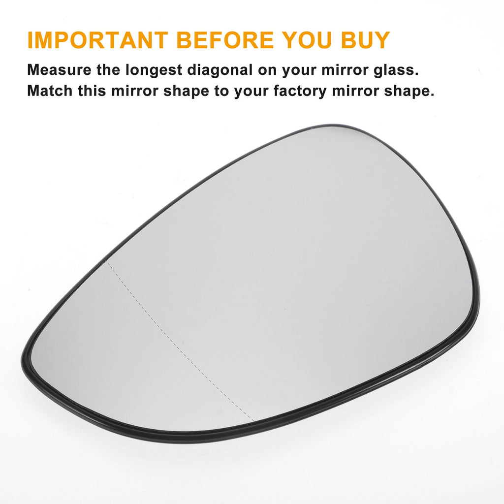 Left Side White Heated Mirror Glass for Ford B Max Fiesta (2012–2019)