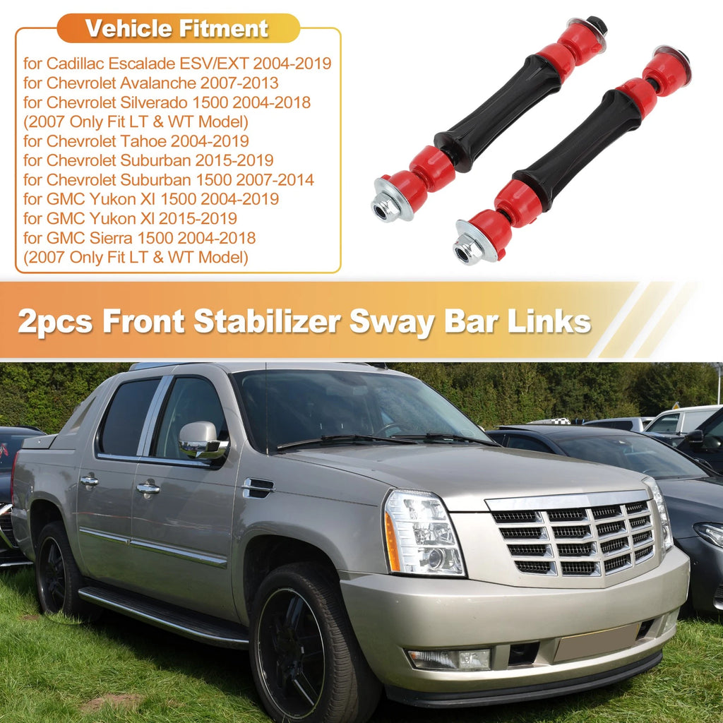 2pc Front Sway Bar Links Replacement for Cadillac Escalade Chevy Silverado (2007–2014)
