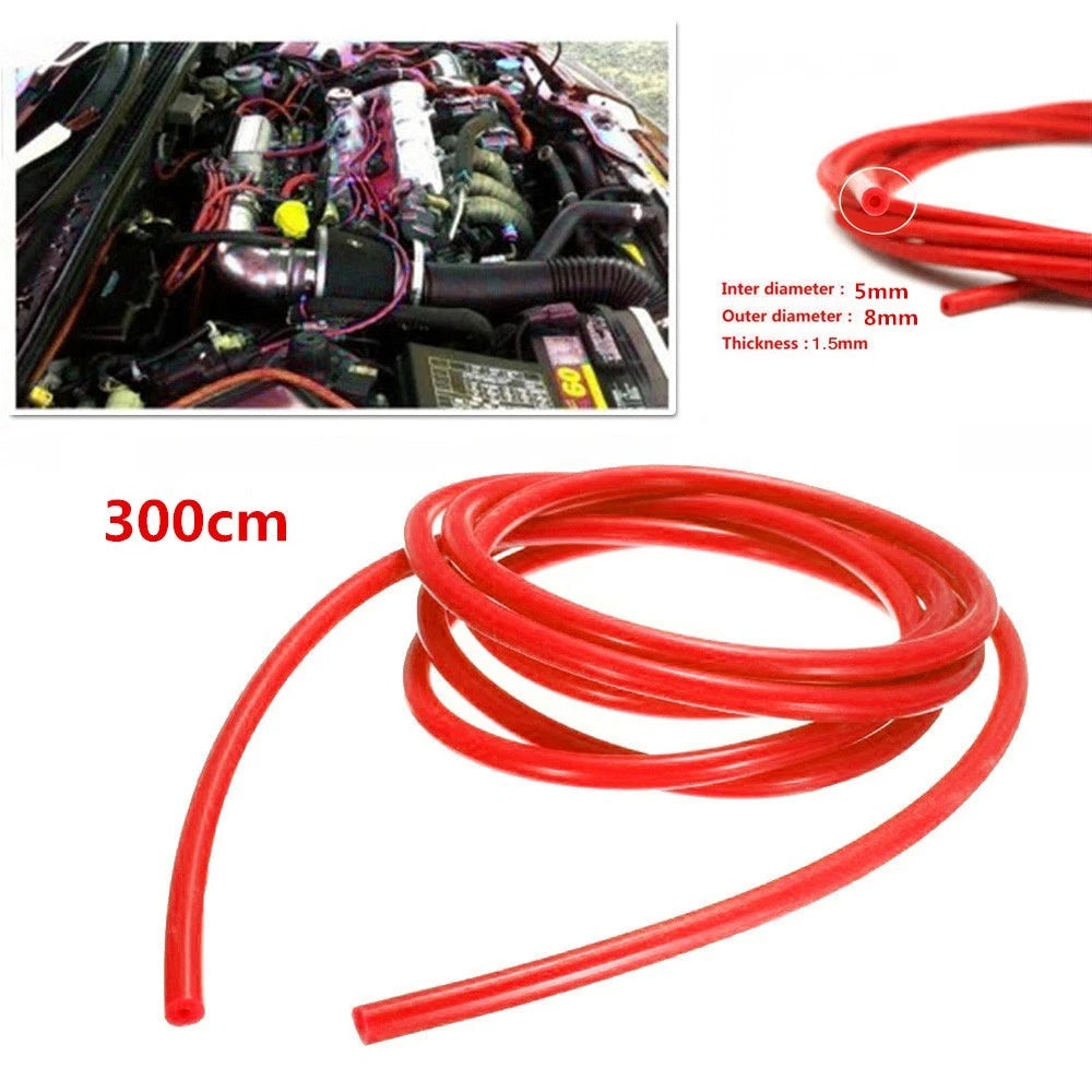 5mm Red Silicone Turbo Intake Vacuum Hose for Motorcycles