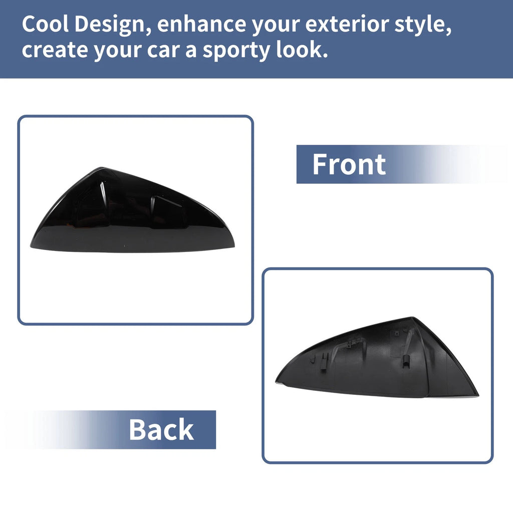 Left Right Mirror Cover Cap Replacement Gloss Black for Lexus ES (2018-2023)
