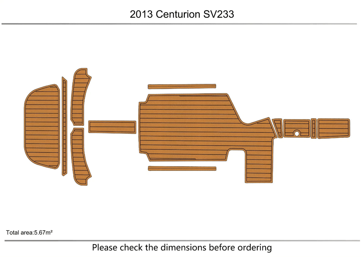 EVA Pads for Centurion SV233 (2014) - Faux Teak Flooring Mat