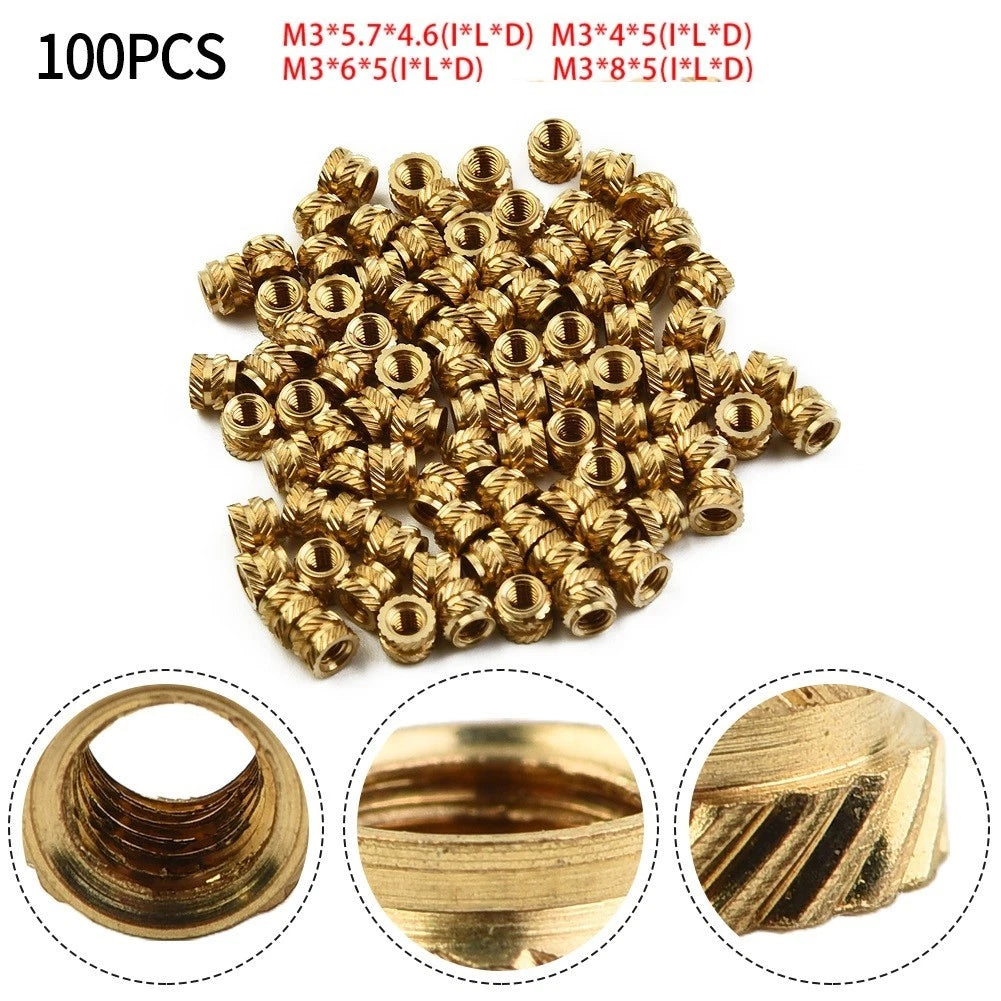 Copper Knurled Nuts for Tuba (Industrial Threaded Insert)