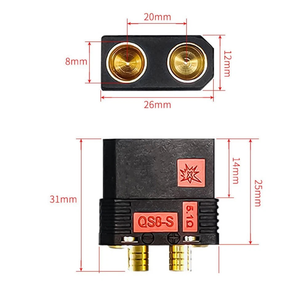 Set of 4 High Strength QS8S Spark Connectors for High Current Applications
