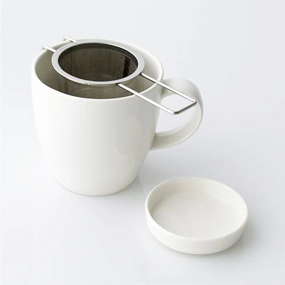 304 SS Fine Mesh Tea Strainer with Leak-Proof Lid and Dual Handles