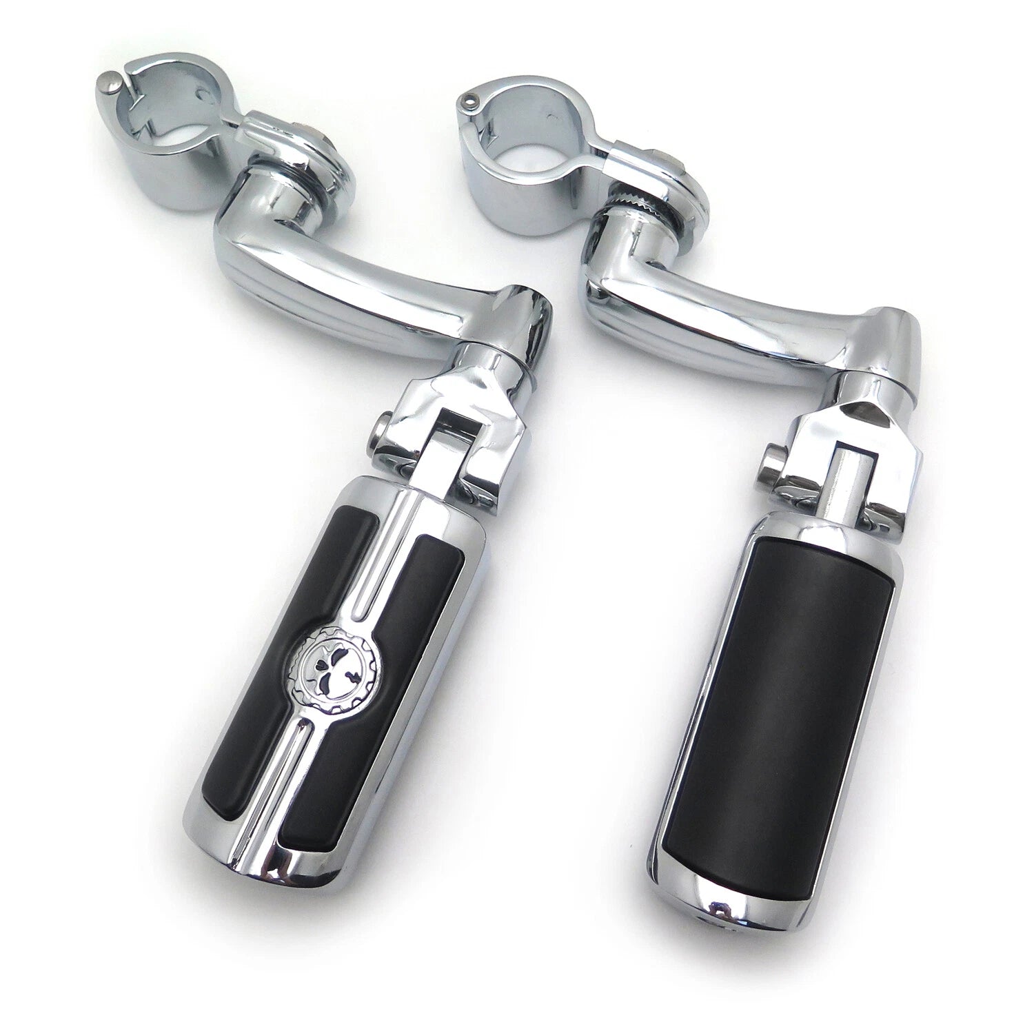 Chrome 32mm 1.25" Engine Guard Skull Footpeg for Harley Davidson