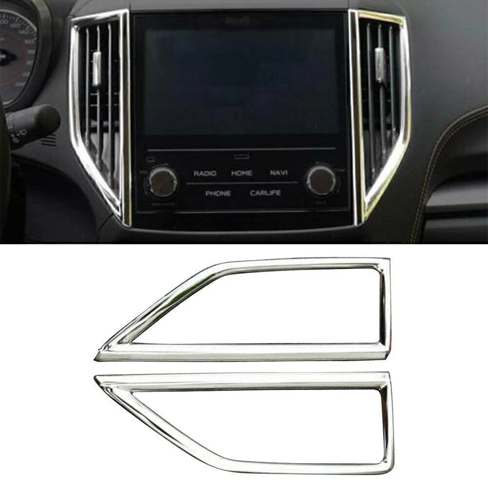 2X Front Middle Air Vent Cover Trim for Subaru Forester (2019–2022) Silver