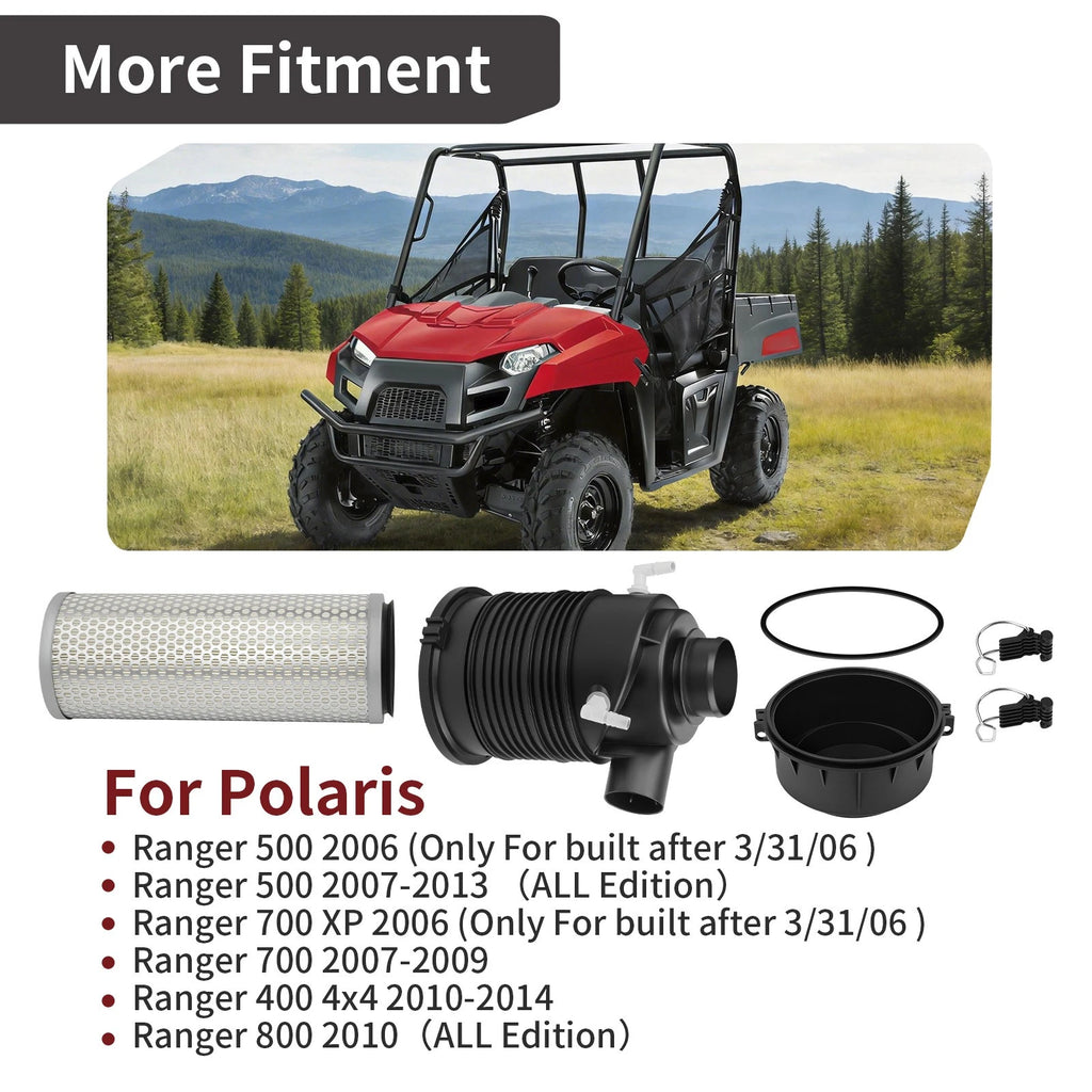Air Box Cove Seal Clip & Air Intake Filter Kit for Polaris Ranger 500 (2006–2013)