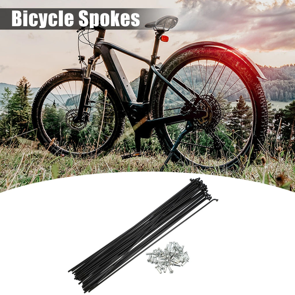 Bicycle Spokes Kit 14G J Bend 224mm with Nipples for Universal Use