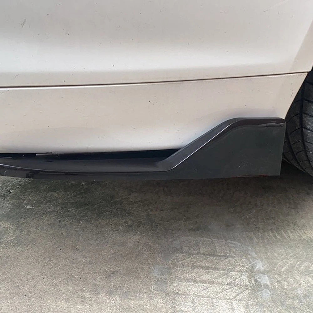 PP Rear Bumper Spoiler Lip Trim with Carbon Fiber Texture Black Finish