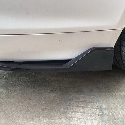 PP Rear Bumper Spoiler Lip Trim with Carbon Fiber Texture Black Finish
