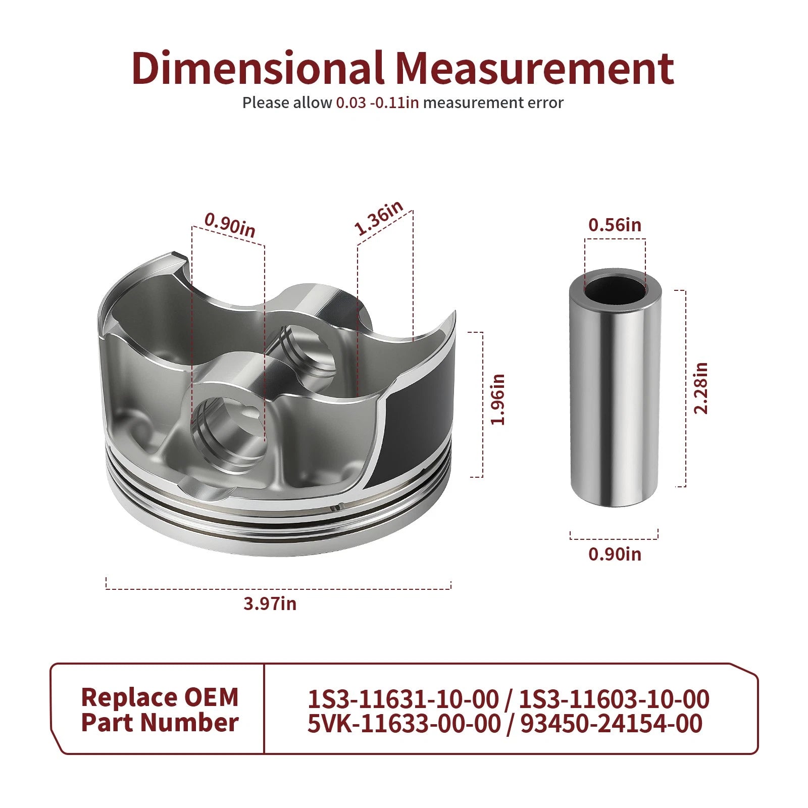 STD Forged Piston w/ Rings Kit 102mm for Yamaha Rhino 700 YXR700F (2008–2012)