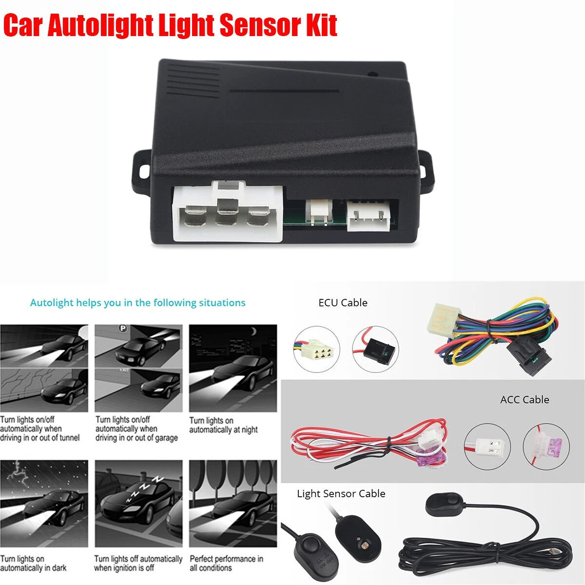 DC 12V SUV Car Auto Light Sensor System Automatically Control Lights ON and OFF