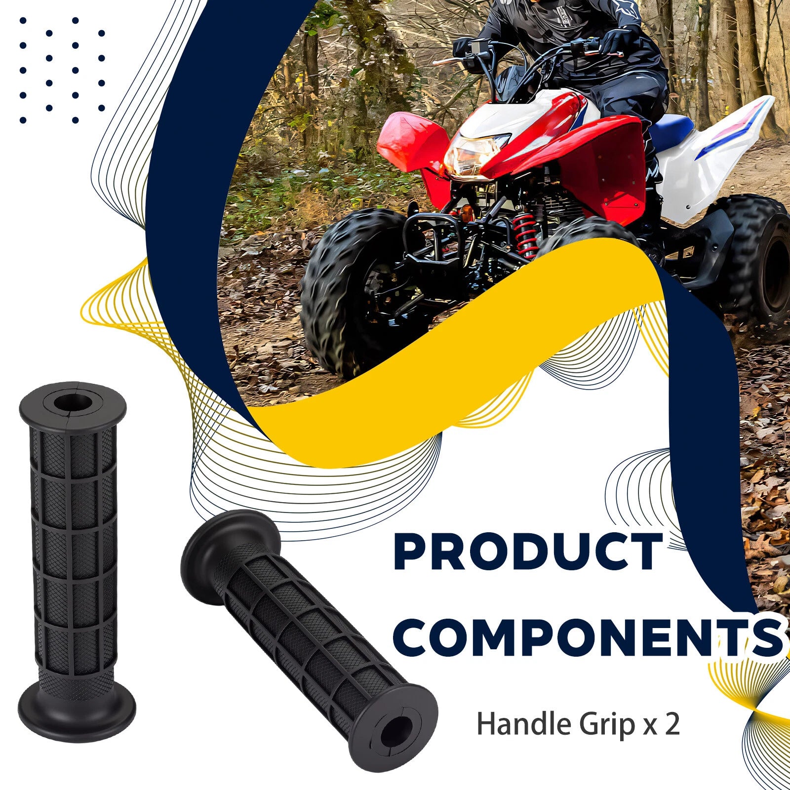 2 Handle Grips for Honda Rancher 400 TRX400FA TRX400FGA 4x4 (2004–2007)