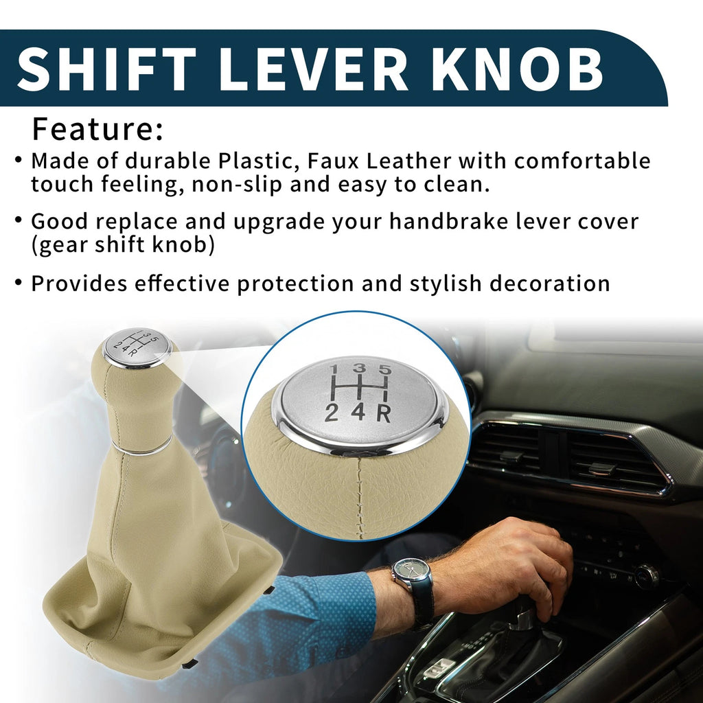 5 Speed Gear Shifter Knob with Cover Replacement for Audi A6 (1997–2004)
