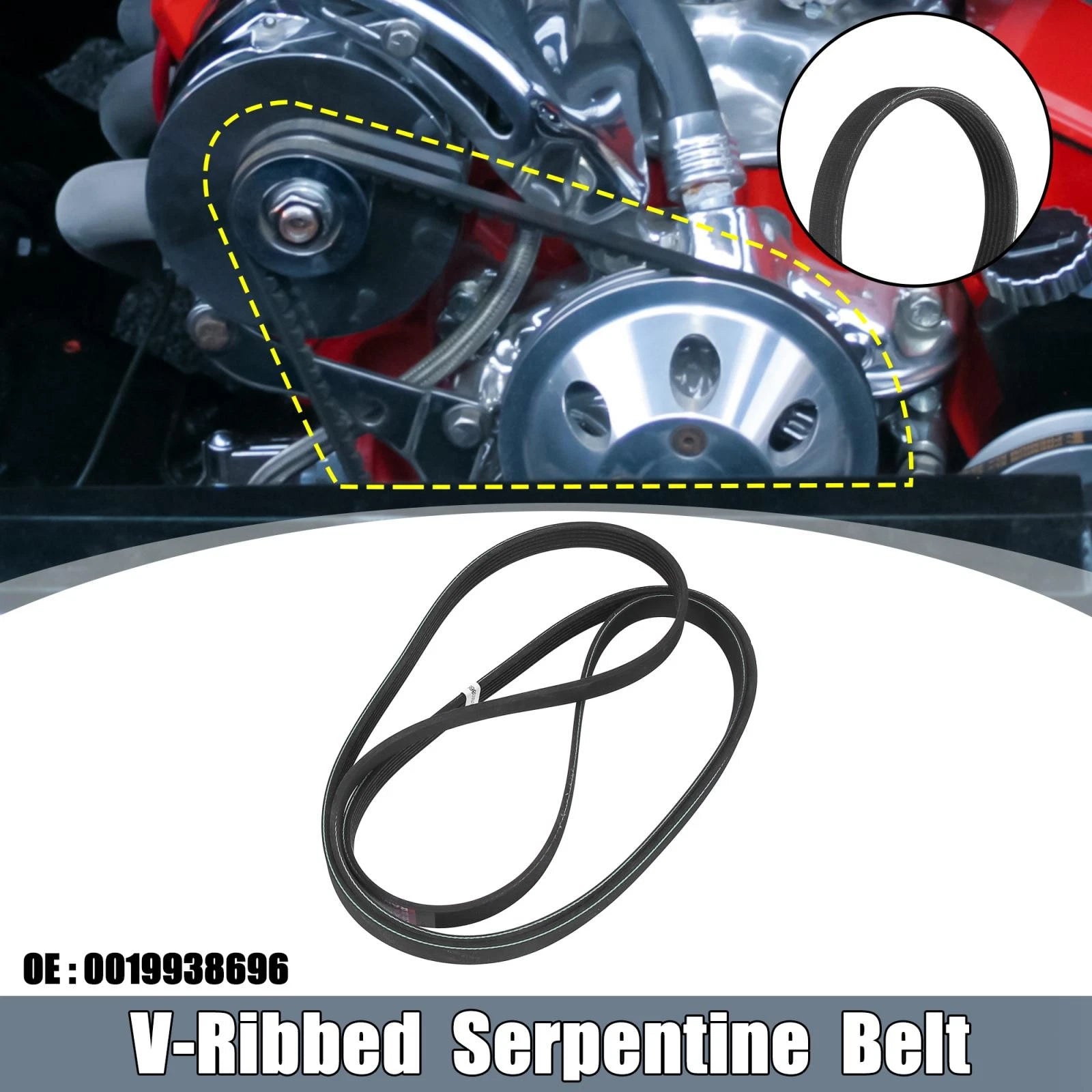 Serpentine Belt V-Ribbed Replacement for Porsche 911 (2004–2005)