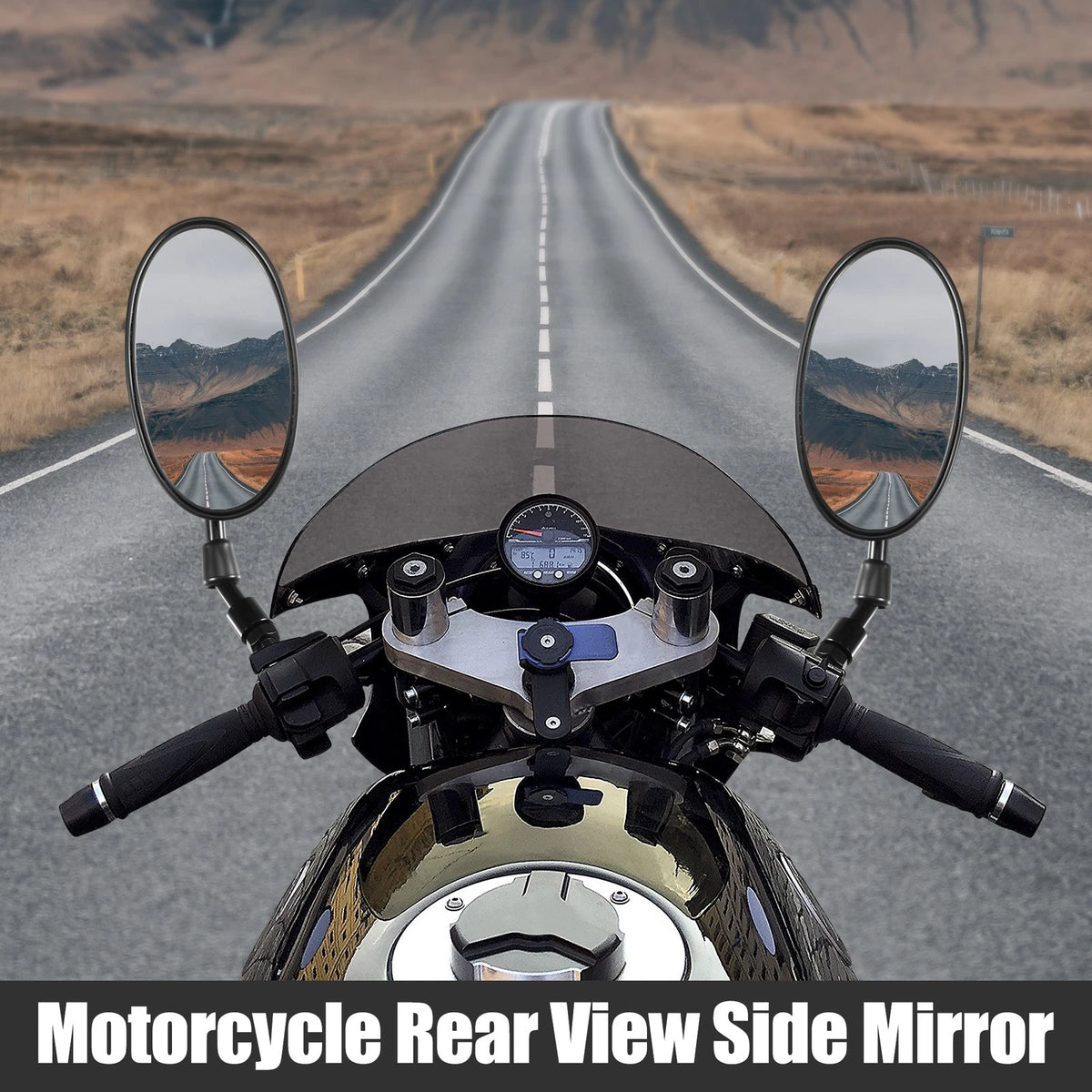 1 Pair Rearview Mirrors for Universal Motorcycle (10mm Screw Thread)