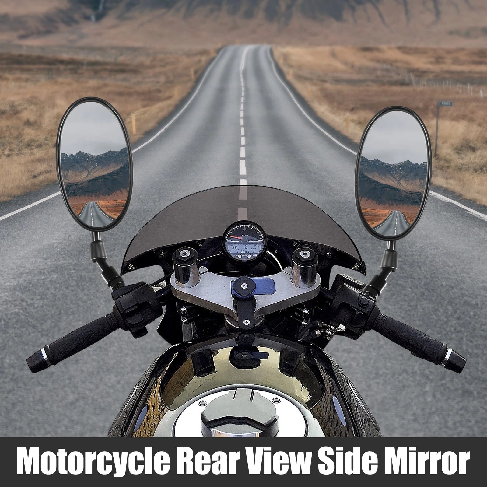 1 Pair Rearview Mirrors for Universal Motorcycle (10mm Screw Thread)