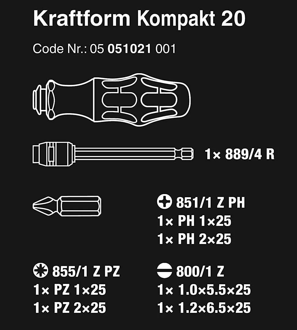 Multi-Bit Screwdriver 7-in-1 for Wera (05051021001)