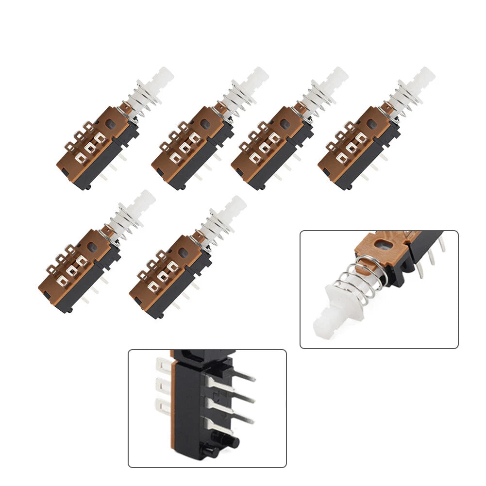 6pcs Momentary Push Button Switch DPDT 2 Pole 6 Pin for Automotive Applications