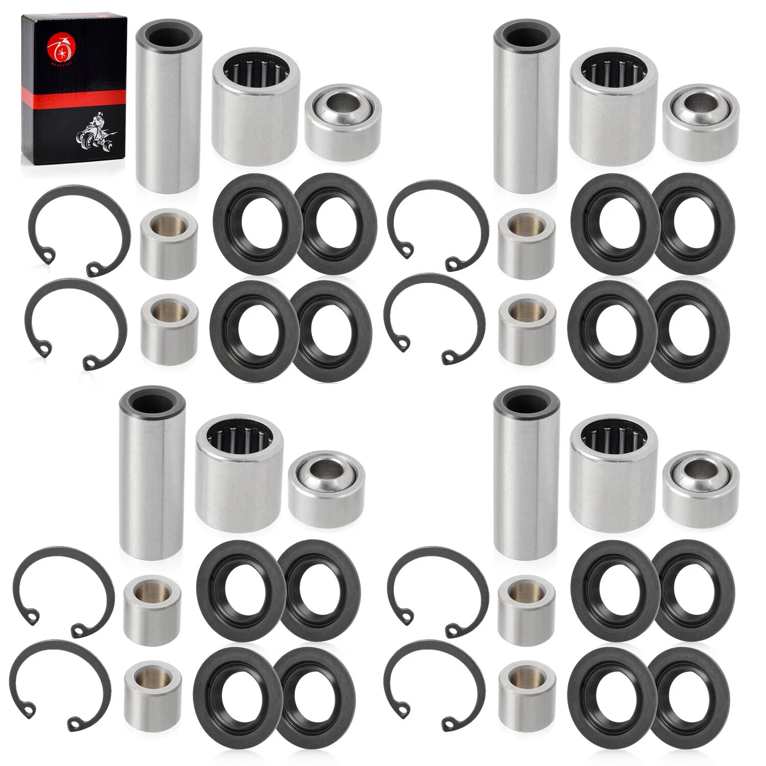 4X Front Upper Arm Bearing Bushing Seal Kit for Kawasaki KFX450R (2008–2014)