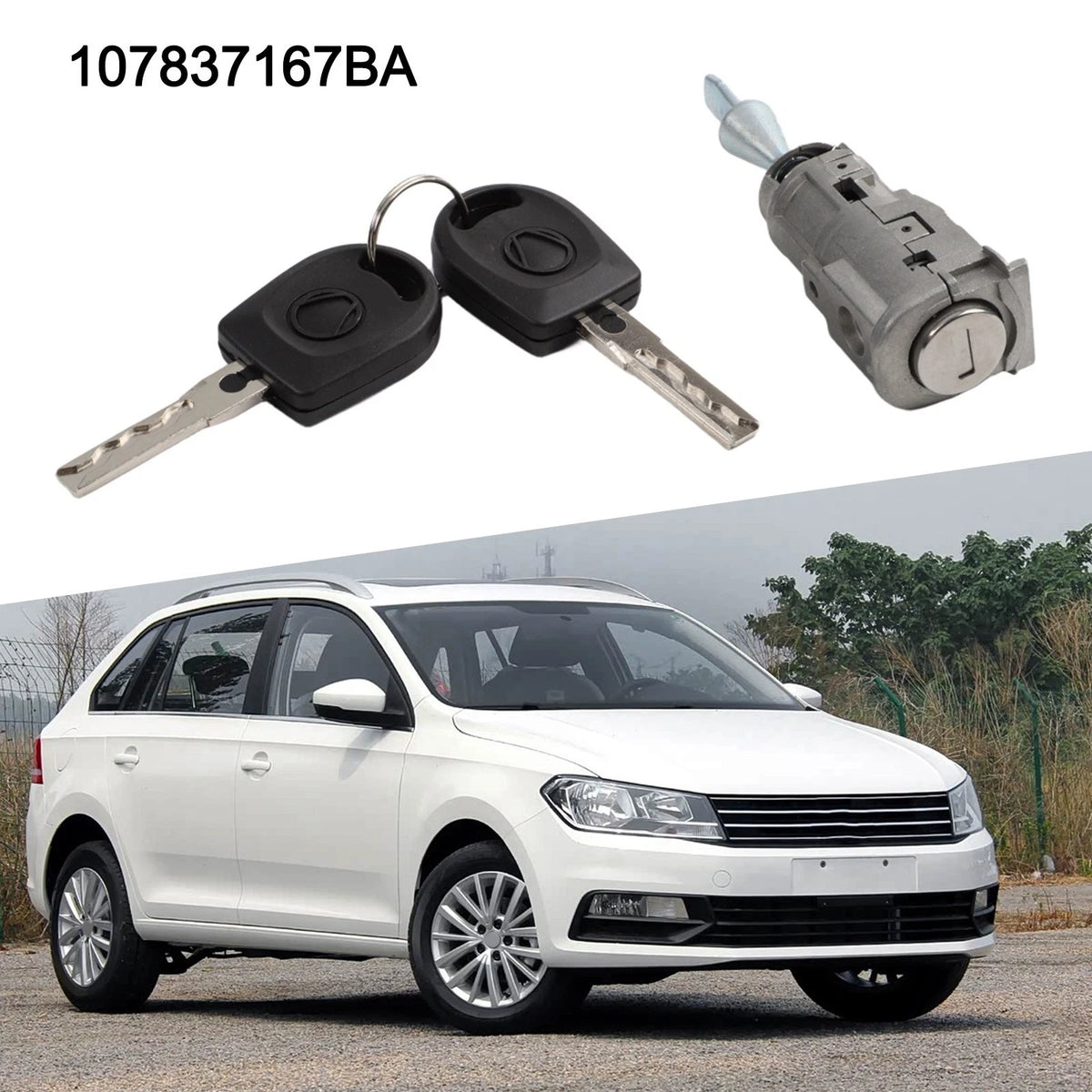 107837167BA For POLO Door Lock Cylinder With 2PCS Key Left Driver Side