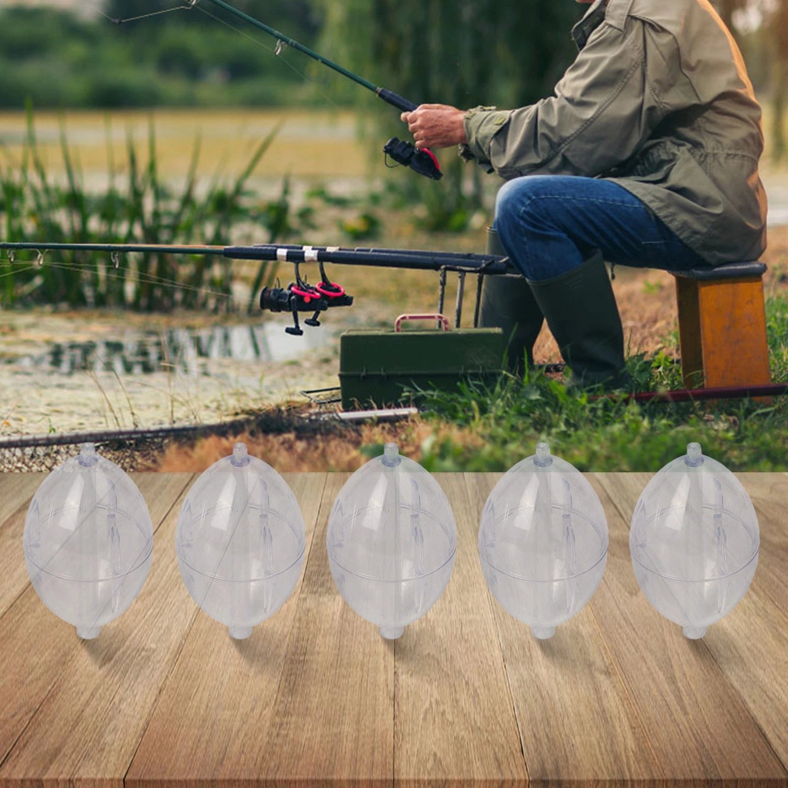 5pcs Transparent Fishing Floats for Enhanced Casting Techniques