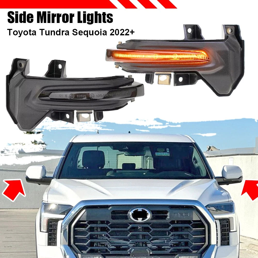 Smoke Side Mirror Turn Signal Lights for Toyota Tundra (2022–2025)