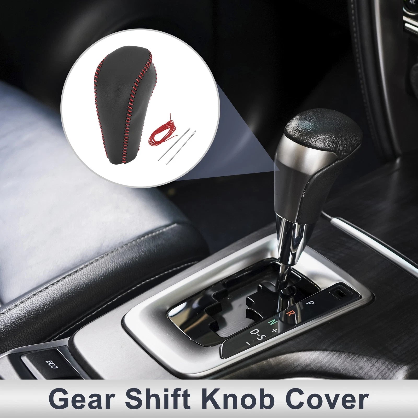 Gear Shift Knob Cover Replacement for Chevrolet Cruze (2011–2015) Black Red