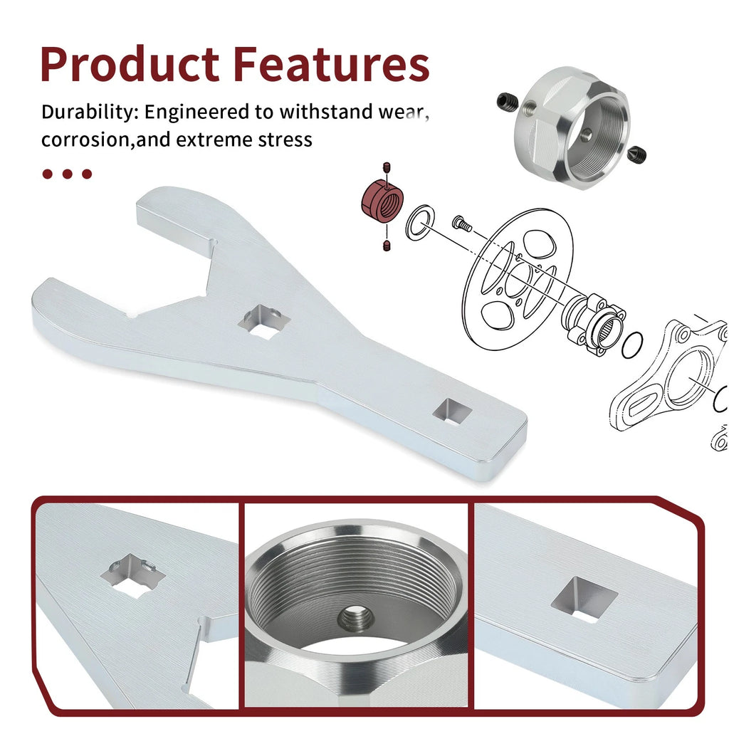 Axle Nut Wrench Tool & Rear Axle Lock Nut for Yamaha Raptor YFM 125 250 350 (2001–2023)