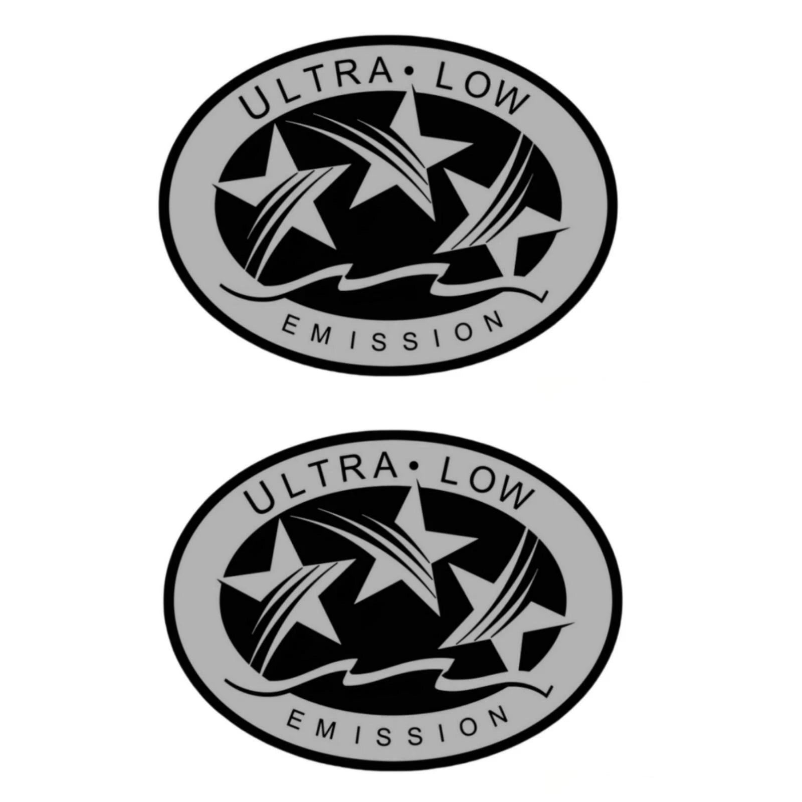 2pcs Silver Ultra Low Emission Outboard Graphic Sticker Decal for Yamaha