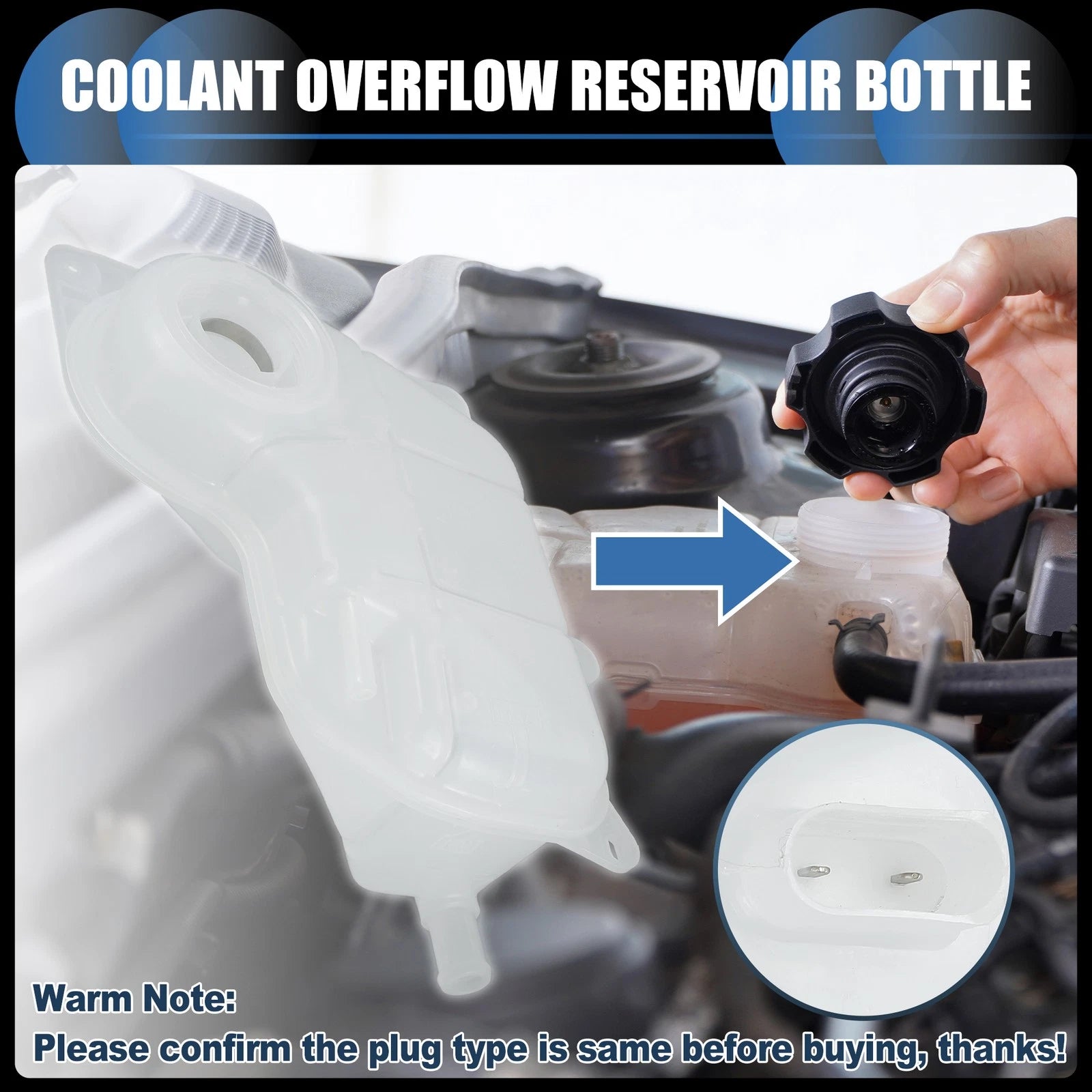 Coolant Expansion Recovery Overflow Tank for Audi A4 (1998–2001)