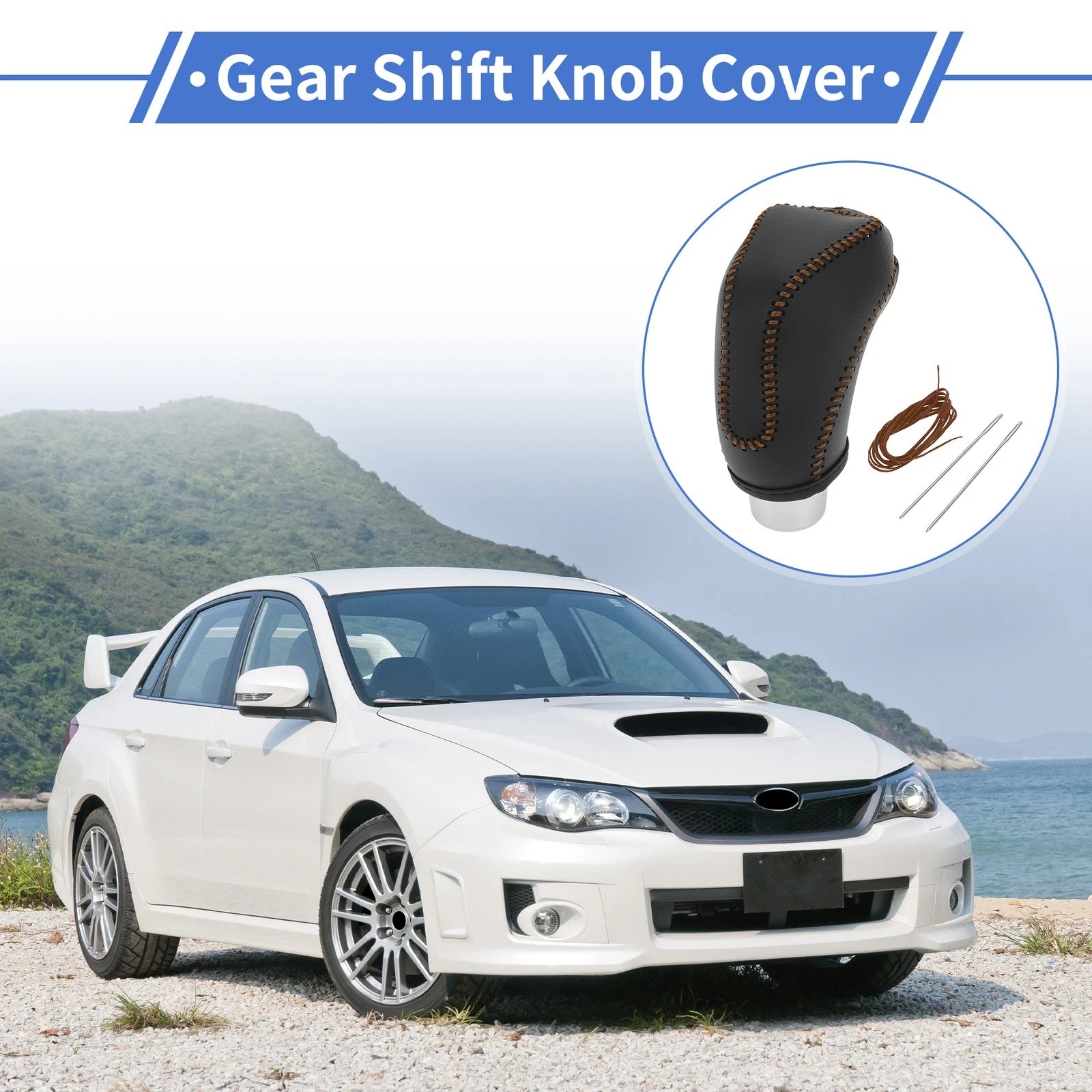 Gear Shift Knob Cover Set Faux Leather for Subaru Impreza (2008–2016)