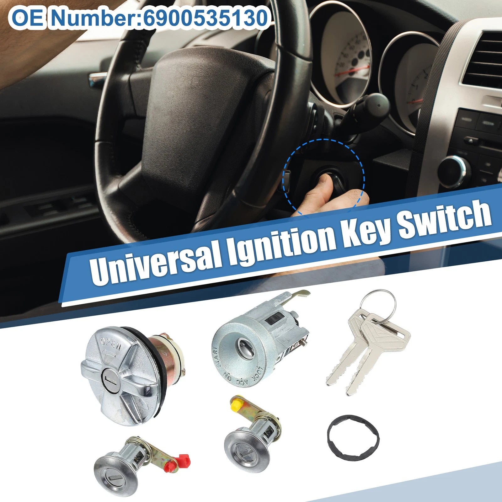 Ignition Switch Cylinder Set with Keys for Toyota Pickup (2005–2015)