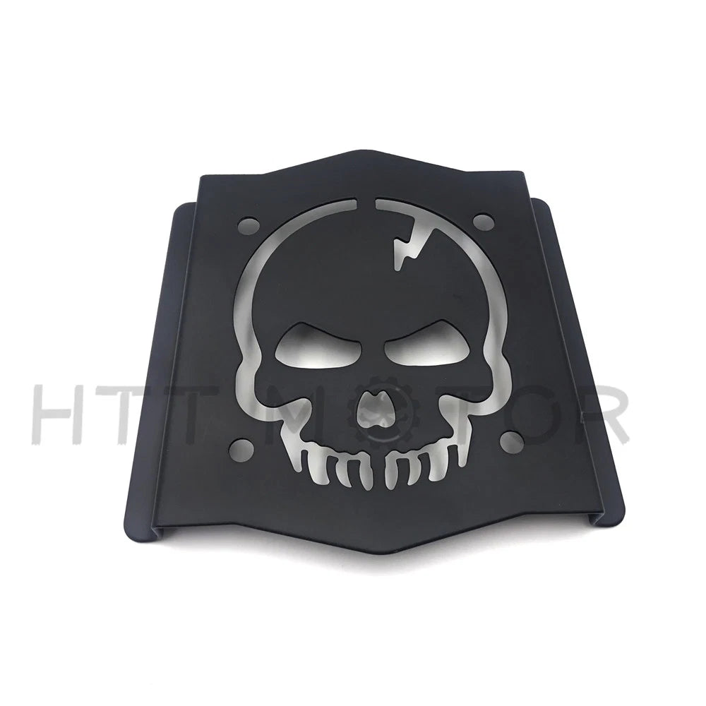 Skull Backrest Sissy Bar Plate for Universal Fit (Matt Black)