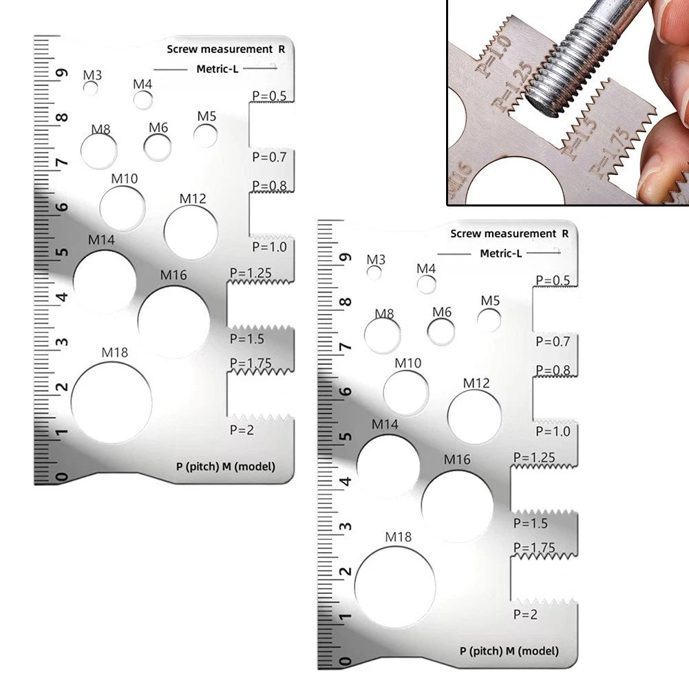 304 Stainless Steel Screw Thread Pitch Gauge Ruler for Measuring Applications
