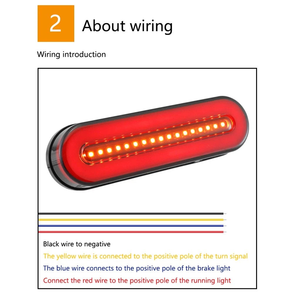 3 in 1 Sequential LED Brake Stop Turn Signal Tail Light for Motorcycle