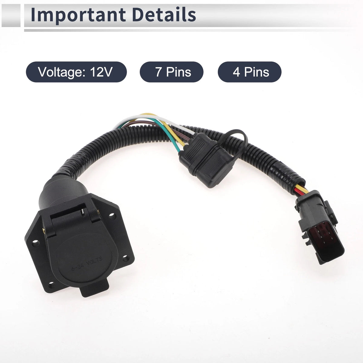4-Pin 7-Pin Trailer Wiring Connector Cord for Jeep Commander (2010)