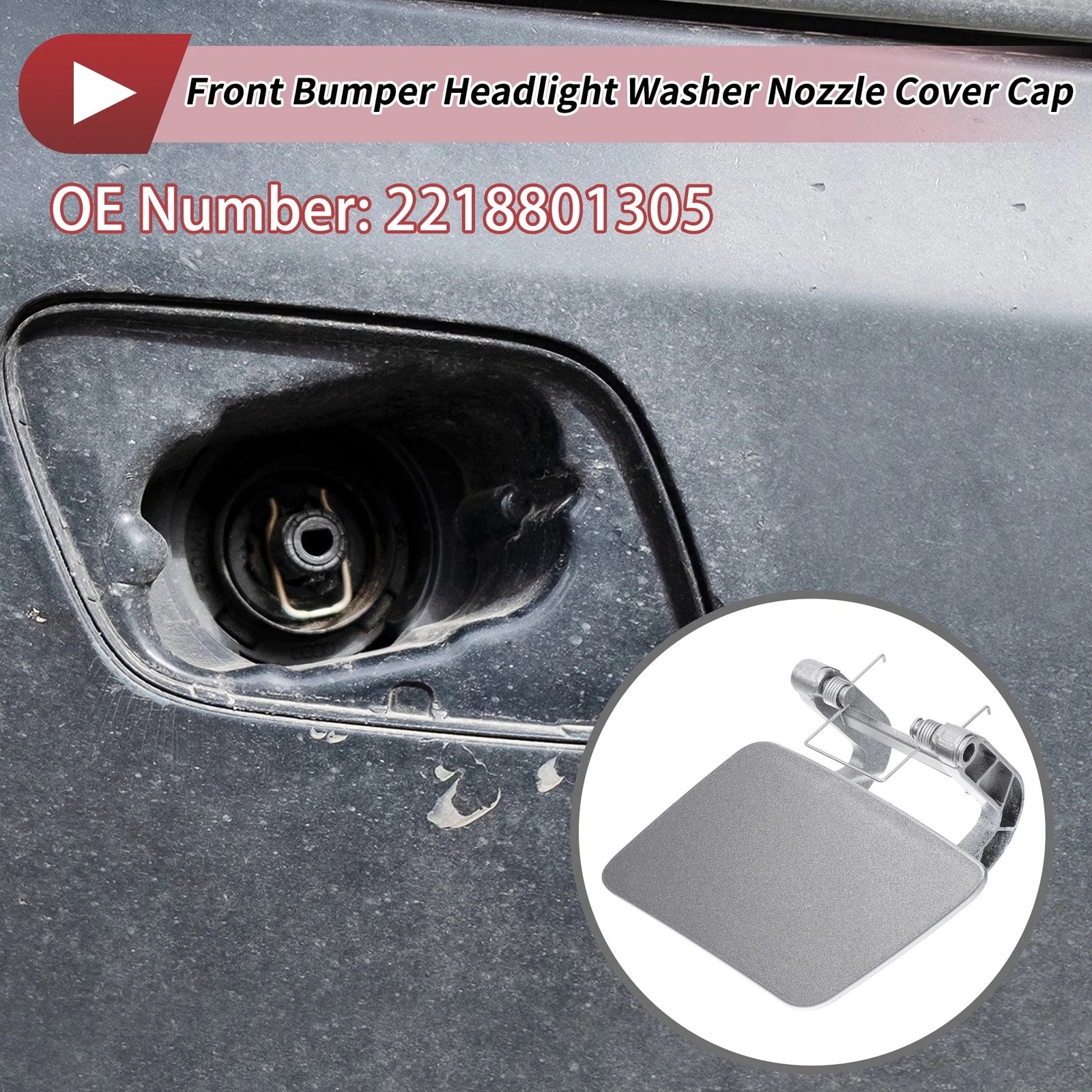 Front Left Washer Nozzle Cover Cap Replacement for Mercedes-Benz S350 (2012-2013)