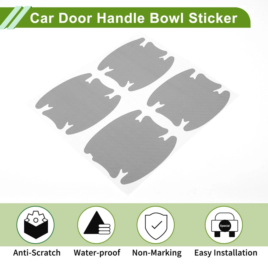 Car Door Handle Bowl Sticker for (92x98mm, Silver Tone)