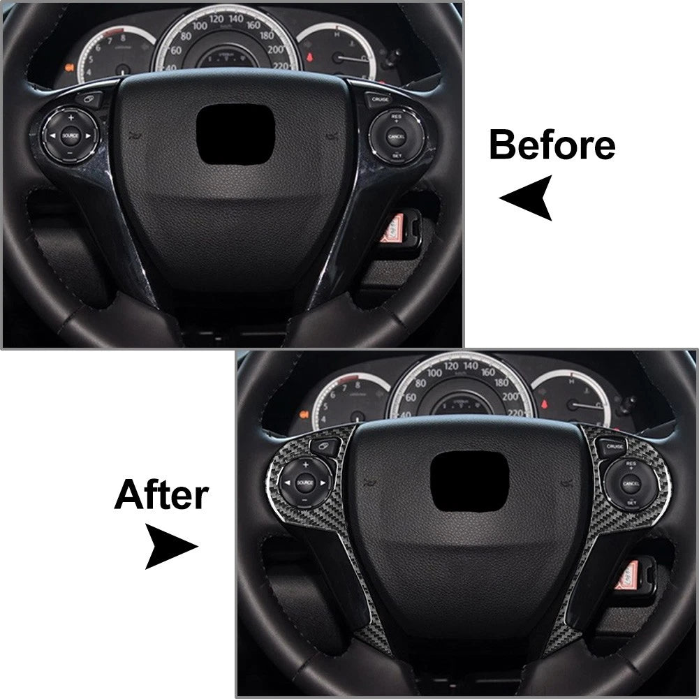 Carbon Fiber Steering Wheel Button Cover For Honda Accord 2013-2017