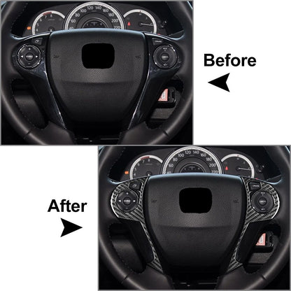 Carbon Fiber Steering Wheel Button Cover For Honda Accord 2013-2017