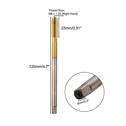 M8 x 1.25 Straight Flute Tap for Metric Thread (120mm Long)