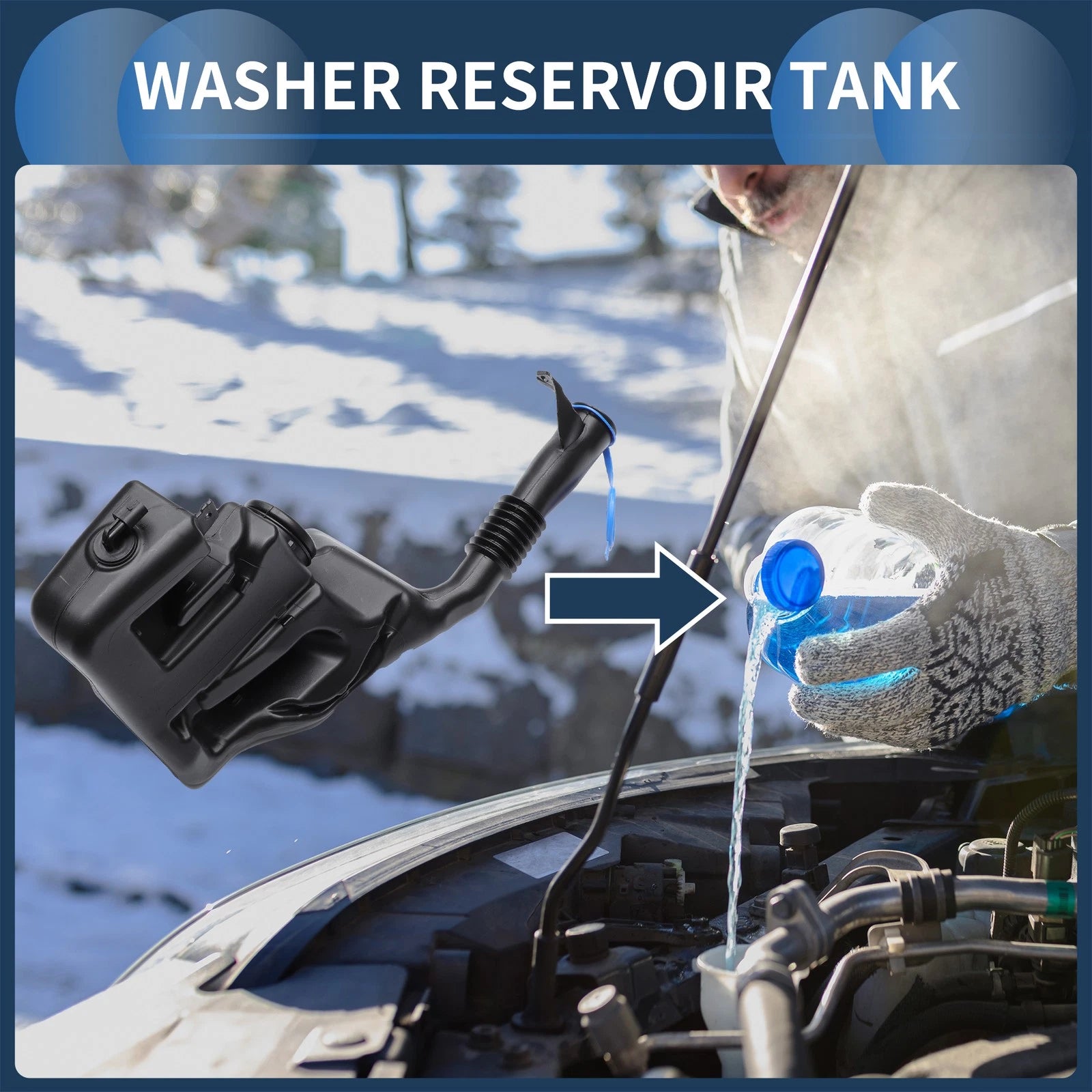 Windshield Washer Reservoir with Cap for Mercedes-Benz GLK250 (2014–2015)