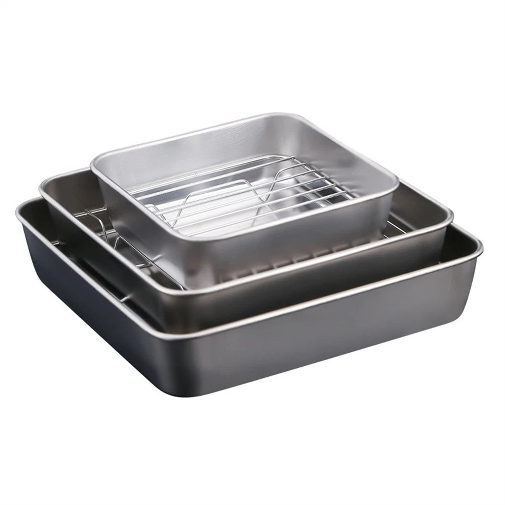 Stainless Steel Roasting Tray with Cooling Rack for Bake Like a Pro