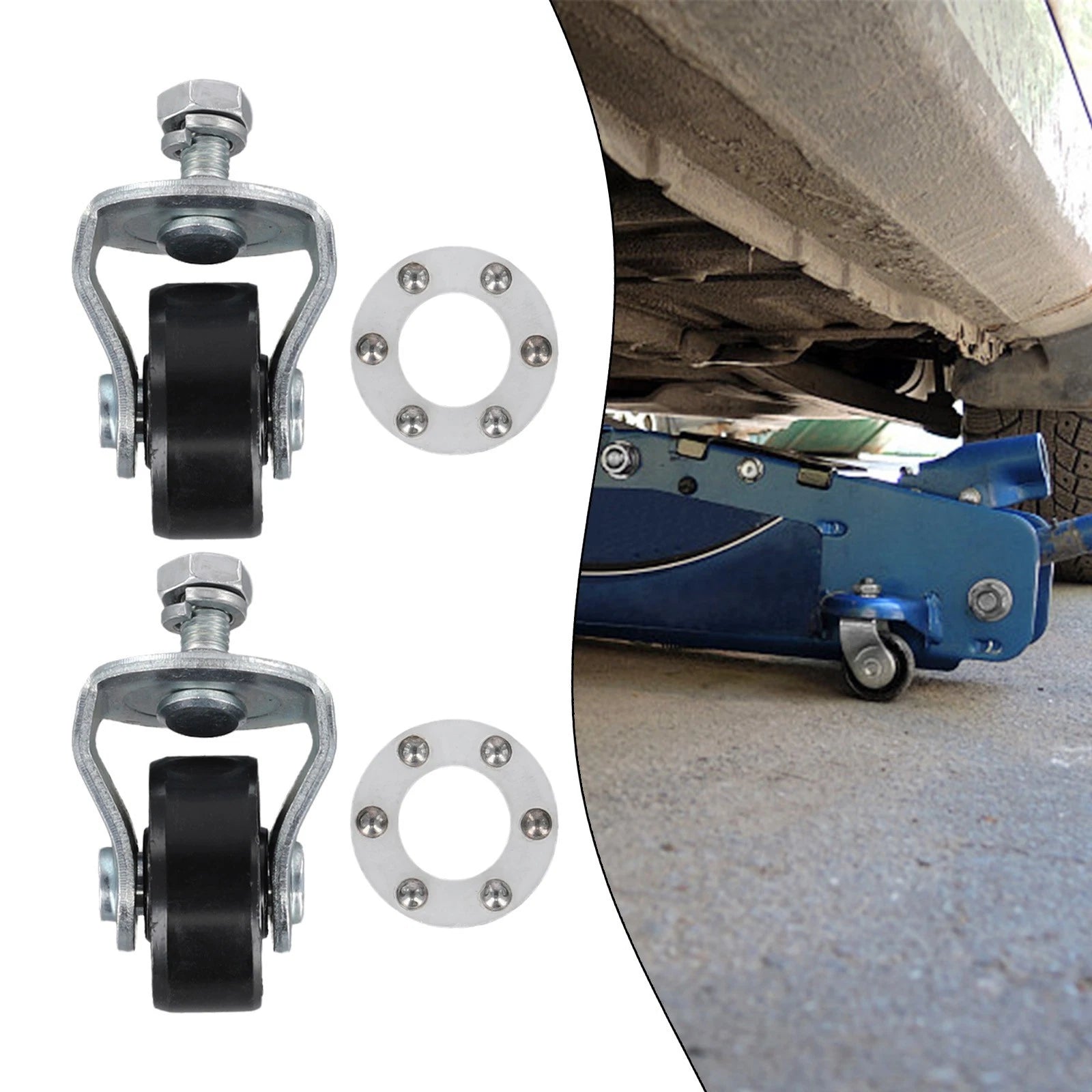 Set of 2 Swivel Castor Wheels for Garage and Workshop Tasks