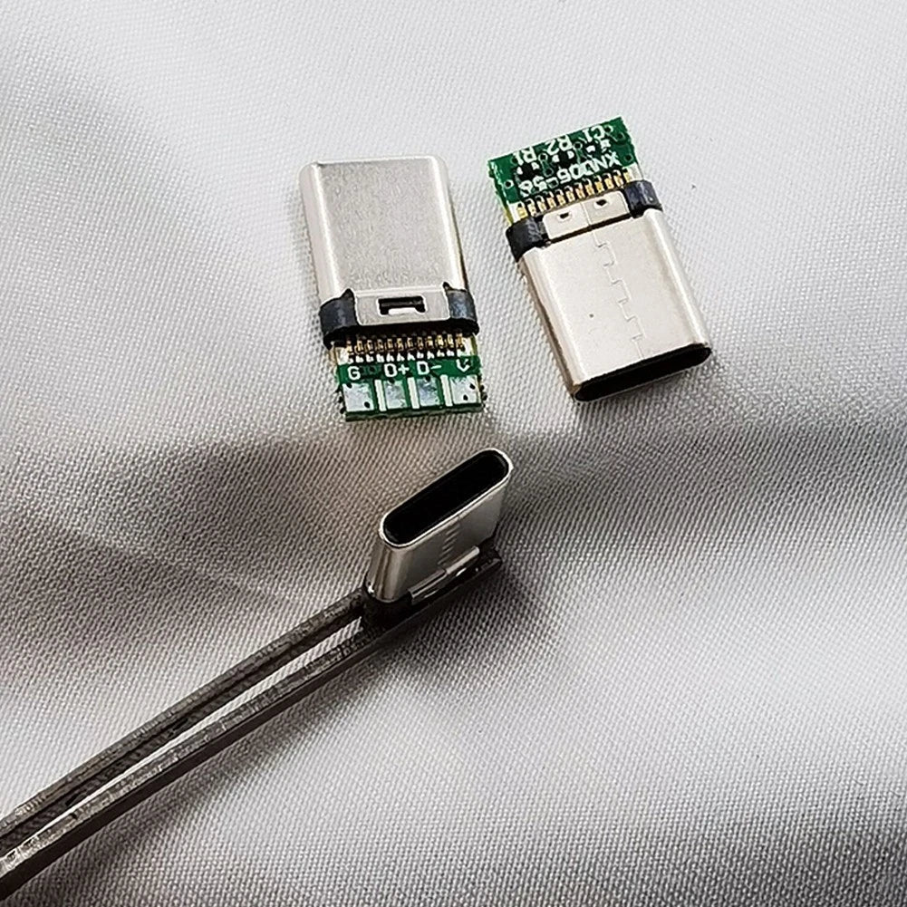 10PCS USB 3.1 Type C Male Connector Solderable PCB Black/White Shell