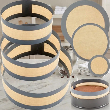 3 Piece Round Silicone Baking Mat Set for Springform Pans (6in, 8in, 10in)