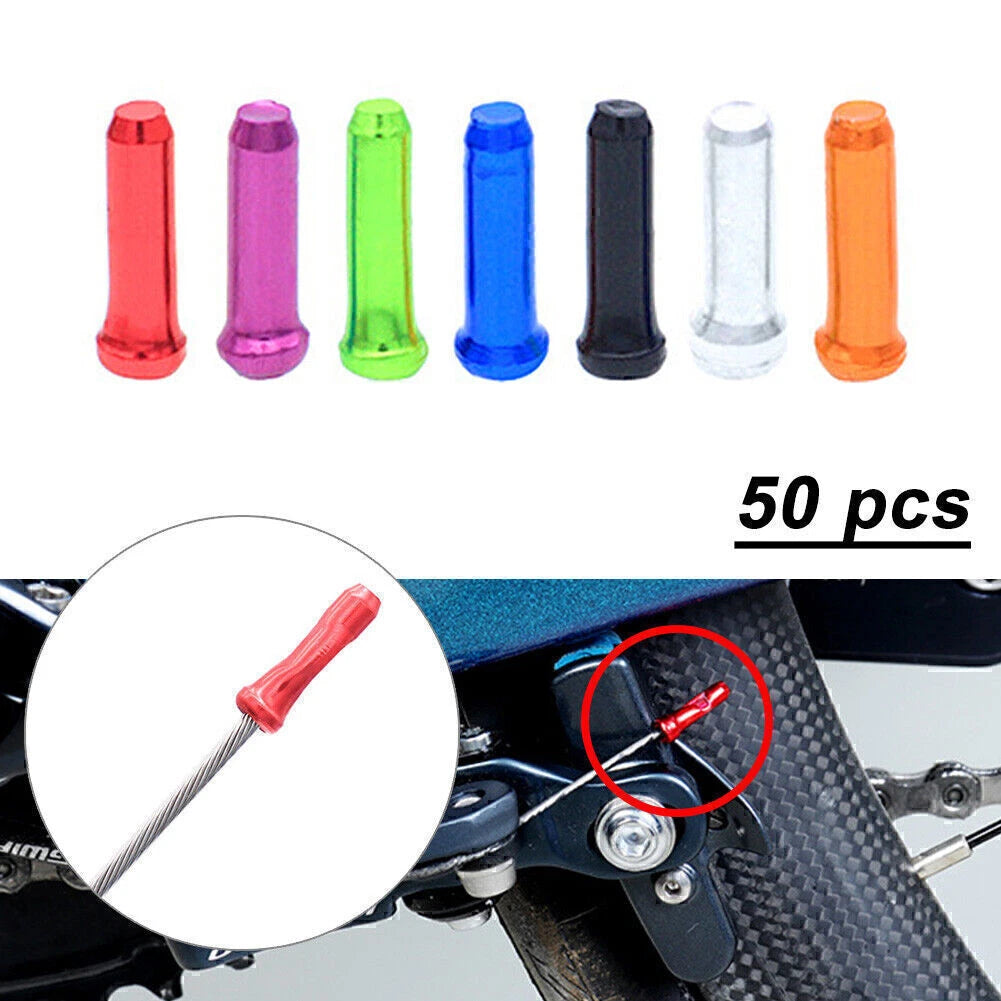 50pcs Aluminum Bicycle Cable End Caps for Bike Derailleurs